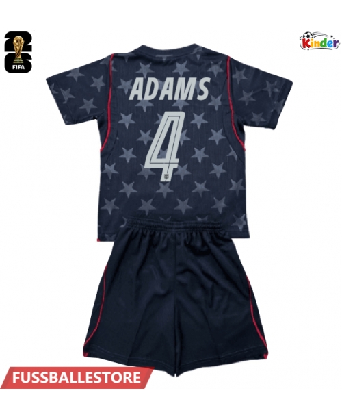 Günstige Vereinigte Staaten Tyler Adams #4 Auswärts Trikotsatzt Kinder WM 2026 Kurzarm (+ Kurze Hosen)